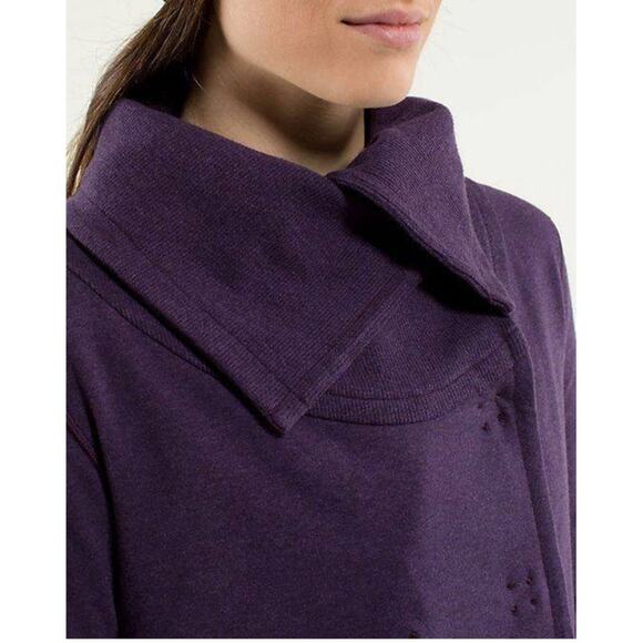 Lululemon Gratitude Wrap Heathered Deep Zinfandel Purple Sweatshirt Jacket - Picture 3 of 9